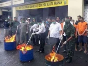 Polres Metro Jakarta Utara Musnahkan 42 Kg Ganja dan 223,4 gram Sabu