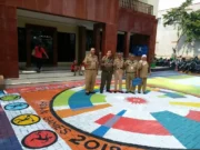 Sambut Asian Games 2018, Halaman Kantor Kelurahan Tegal Alur Menjadi Warna-Warni